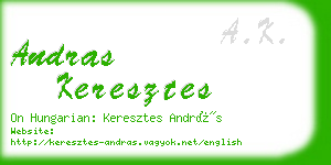 andras keresztes business card